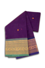 Purple Handloom Chettinad Cotton Saree 10075113
