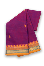 Purple Handloom Chettinad Cotton Saree 10075118
