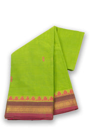 Green Handloom Chettinad Cotton Saree 10075119