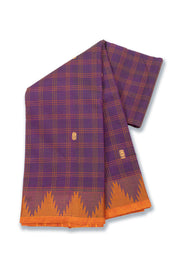 Purple Handloom Chettinad Cotton Saree Without Blouse 10075123