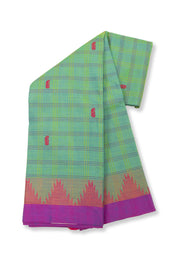 Green Handloom Chettinad Cotton Saree Without Blouse 10075124