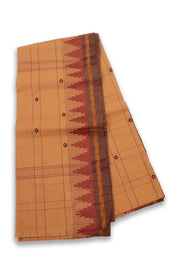 Beige Handloom Chettinad Cotton Saree Without Blouse 10075128