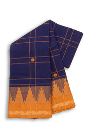 Blue Handloom Chettinad Cotton Saree 10075130