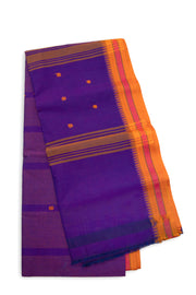 Purple Handloom Chettinad Cotton Saree Without Blouse 10075132