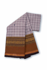 Grey Handloom Chettinad Cotton Saree Without Blouse 10075139