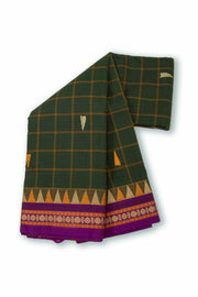 Green Handloom Chettinad Cotton Saree Without Blouse 10075140