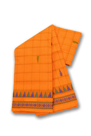 Orange Handloom Chettinad Cotton Saree Without Blouse 10075144