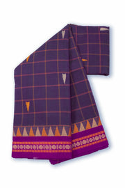 Purple Handloom Chettinad Cotton Saree Without Blouse 10075145