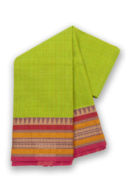 Green Handloom Chettinad Cotton Saree Without Blouse 10075146