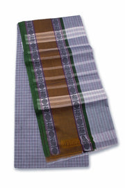 Grey Handloom Chettinad Cotton Saree Without Blouse 10075153