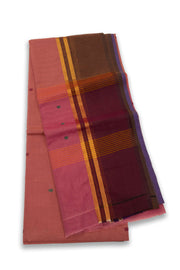 Mauve Handloom Chettinad Cotton Saree Without Blouse 10075158