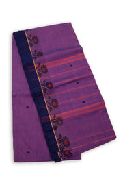 Violet Handloom Chettinad Cotton Saree Without Blouse 10075162