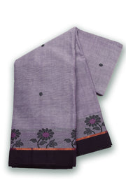 Mauve Handloom Chettinad Cotton Saree Without Blouse 10075163