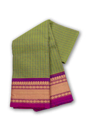 Green Handloom Chettinad Cotton Saree Without Blouse 10075170