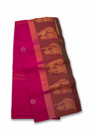 Pink Handloom Chettinad Cotton Saree Without Blouse 10075180