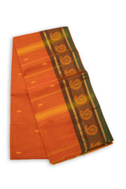 Orange Handloom Chettinad Cotton Saree Without Blouse 10075184