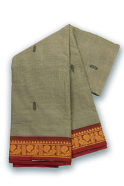 Green Handloom Chettinad Cotton Saree Without Blouse 10075201