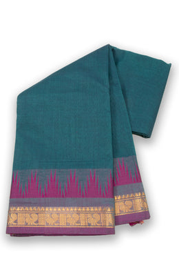 Blue Handloom Chettinad Cotton Saree 10075202