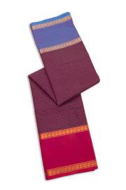 Purple Handloom Chettinad Cotton Saree 10075822