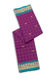Purple Handloom Chettinad Cotton Saree 10075851
