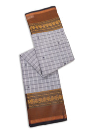 Grey Handloom Chettinad Cotton Saree 10075863