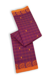 Purple Handloom Chettinad Cotton Saree 10075870