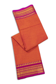 Orange Handloom Chettinad Cotton Saree 10075880
