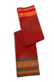 Maroon Handloom Chettinad Cotton Saree 10075916