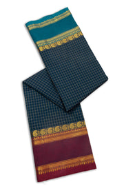 Blue Handloom Chettinad Cotton Saree 10075918
