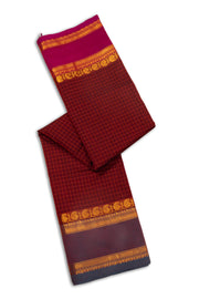 Maroon Handloom Chettinad Cotton Saree 10075919