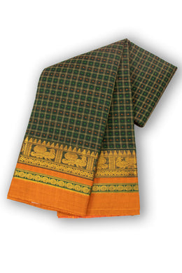Green Thousand Buttas Chettinad Cotton Saree 10075967