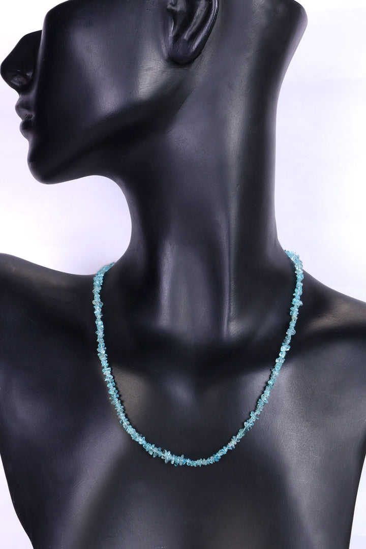 Apatite Sterling Silver Bead Necklace 10067118
