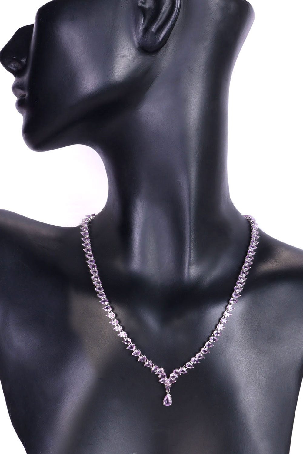 African Amethyst Sterling Silver Necklace 10067130