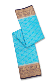 Light Blue Mysore Semi Crepe Silk Saree 10077214