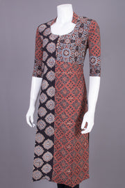 Brown Ajrakh Printed Cotton Kurta 10069402 - Avishya