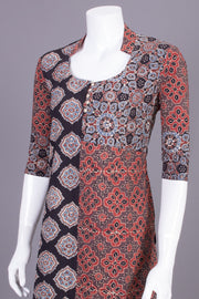 Brown Ajrakh Printed Cotton Kurta 10069402 - Avishya