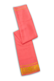 Blush Pink Monotone Mysore Crepe Silk Saree With Floral Border 10043578 