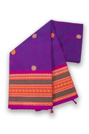 Purple Handloom Chettinad Cotton Saree 10075067