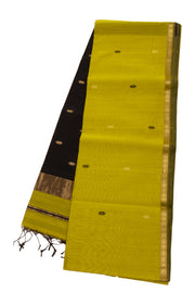 Green Maheshwari Silk Cotton Saree 10075264