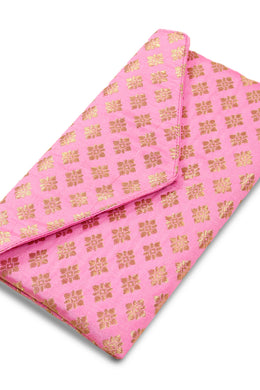 Pink Handcrafted Banarasi Mobile Wallet 10069723