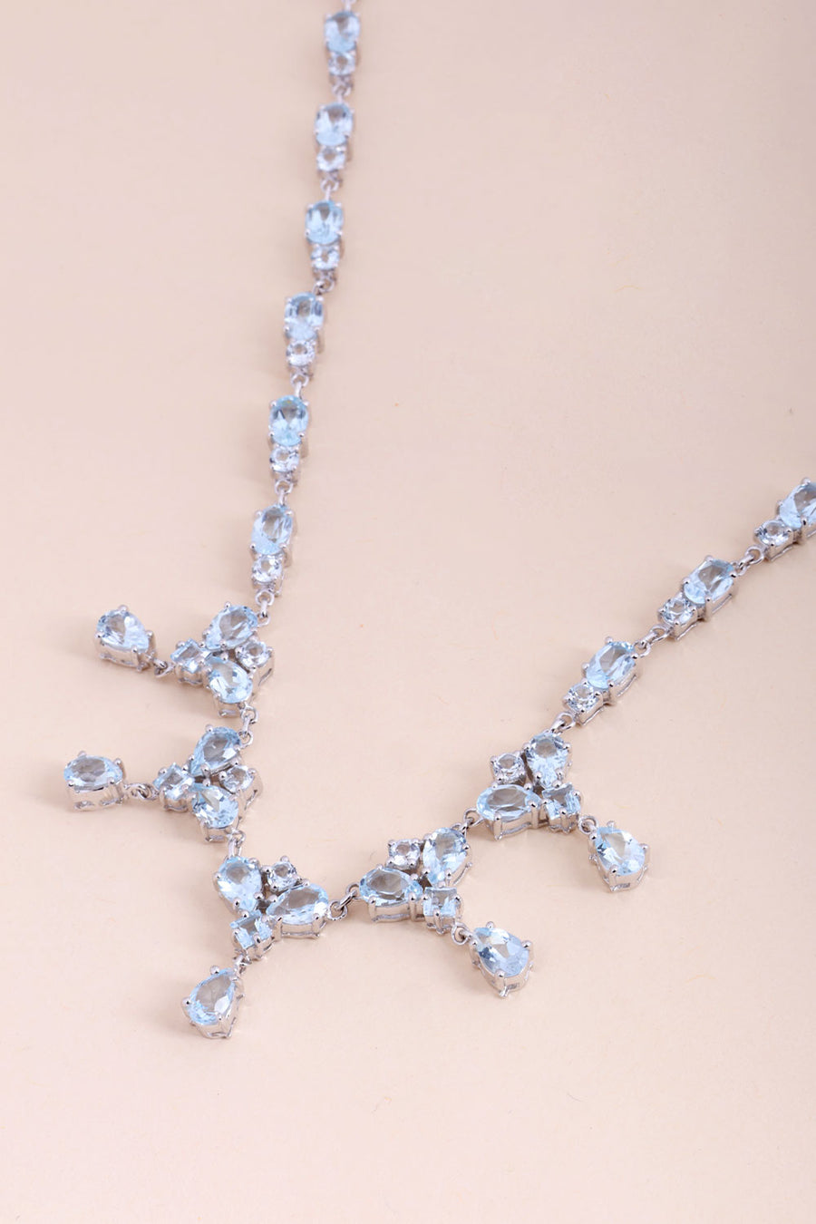 Blue Topaz Sterling Silver Necklace 10067125 - Avishya