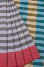 Grey Handloom Dhaniakhali Cotton Saree - Avishya