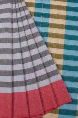 Grey Handloom Dhaniakhali Cotton Saree - Avishya