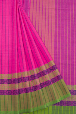 Pink Handloom Dhaniakhali Cotton Saree - Avishya
