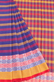 Blue Handloom Dhaniakhali Cotton Saree - Avishya
