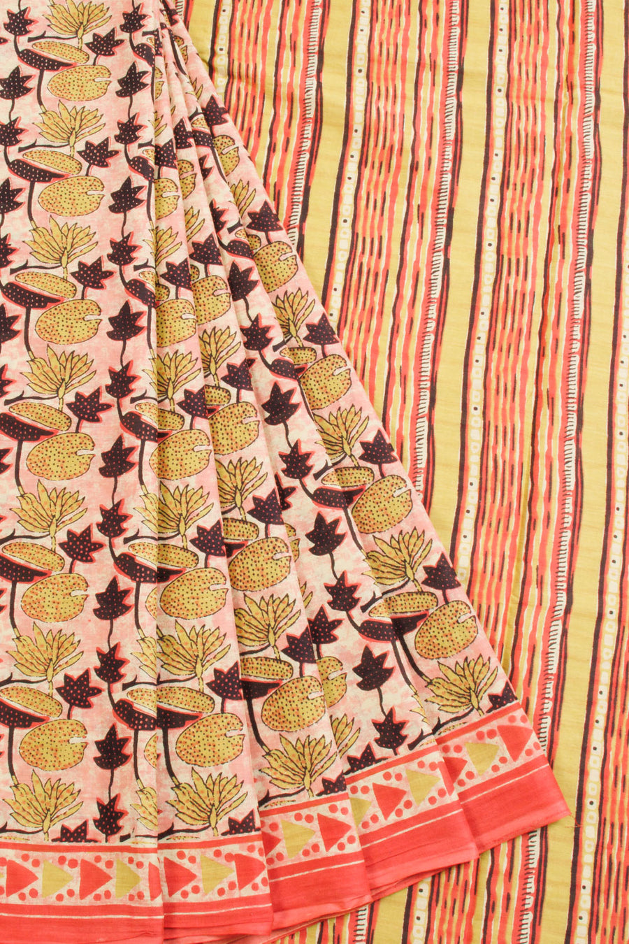 Pink Vanaspathi Printed Mulmul Cotton Saree 10069105 - Avishya