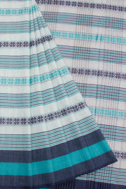 White Handloom Dhaniakhali Cotton Saree - Avishya