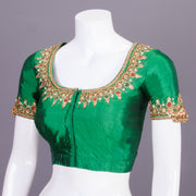 Green Aari Embroidered Silk Blouse 10068915 - Avishya