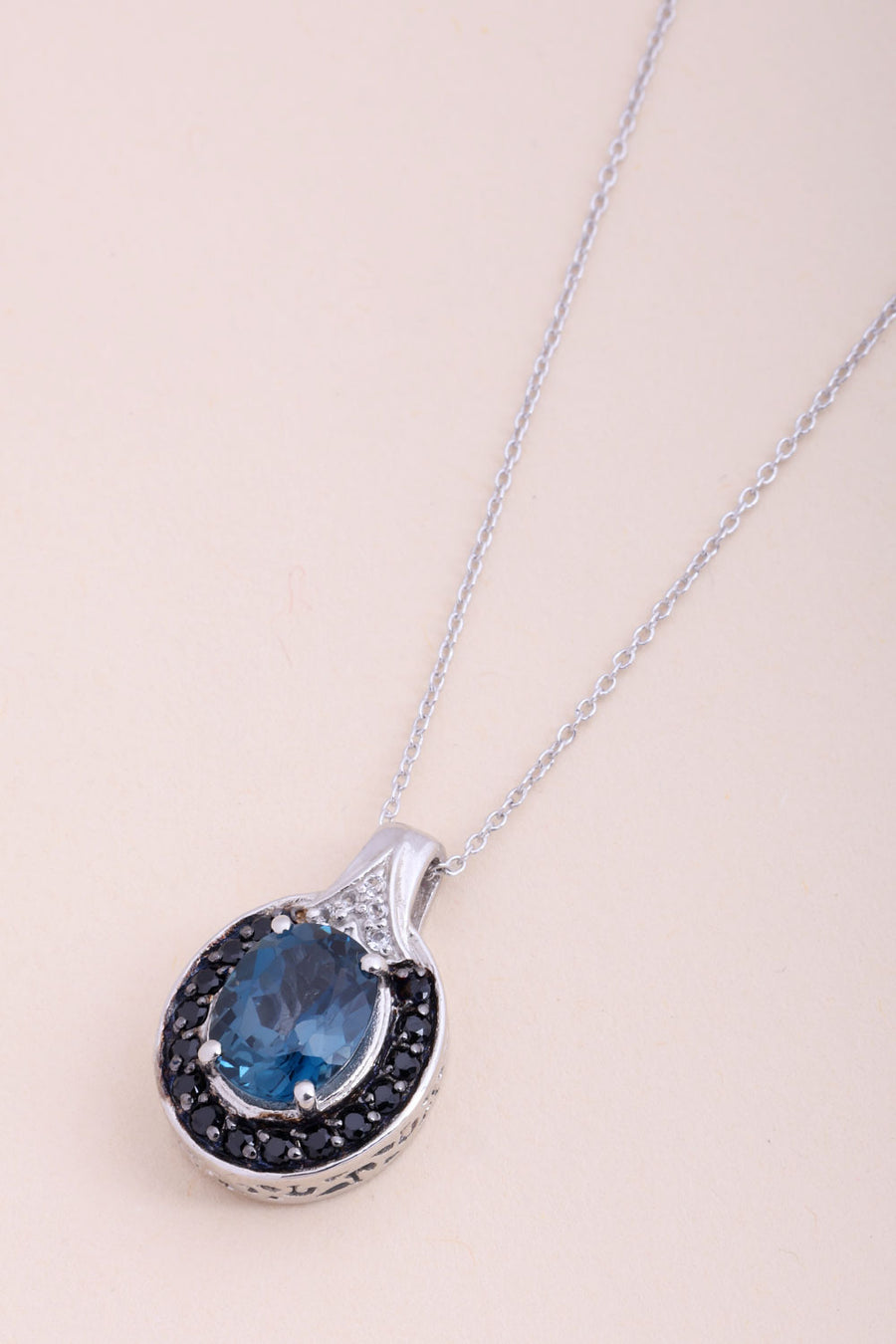 Blue Topaz Sterling Silver Pendant Necklace 10067163 - Avishya