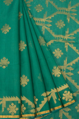 Blue Handloom Jamdani Silk Cotton Saree - Avishya